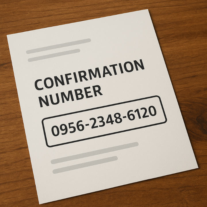 Confirmation Number Gönderimi